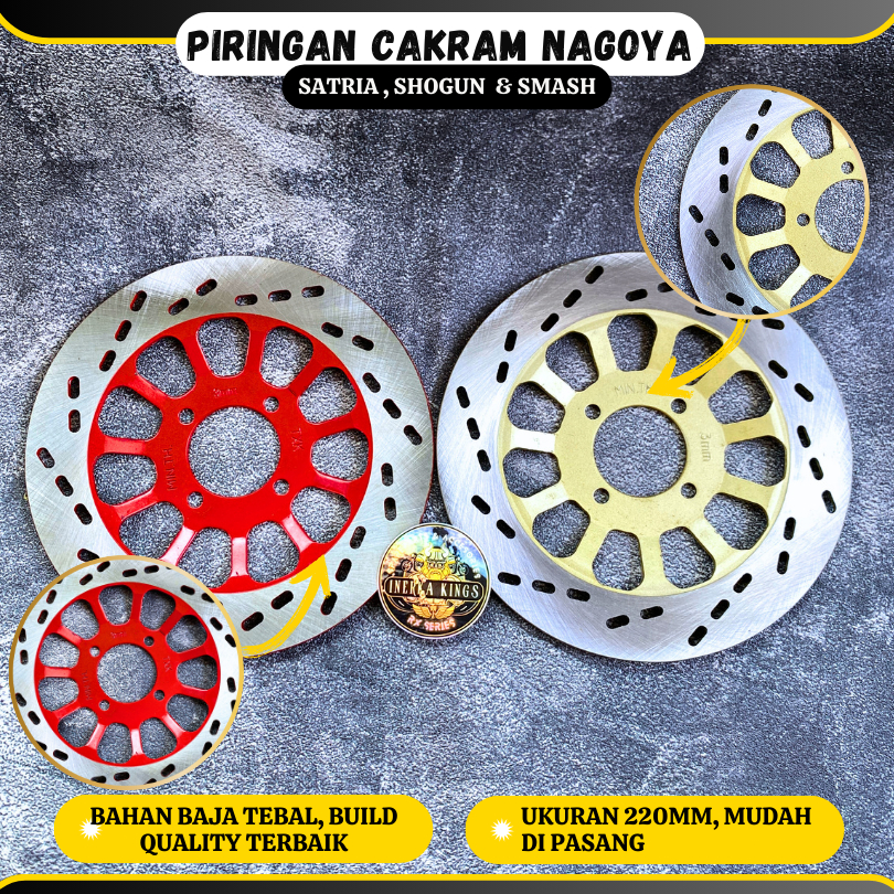 Disc Brake Piringan Cakram BAJA Rem Depan Nagoya Ukuran 220mm Rekomendasi Motor Suzuki Satria Hiu Sh