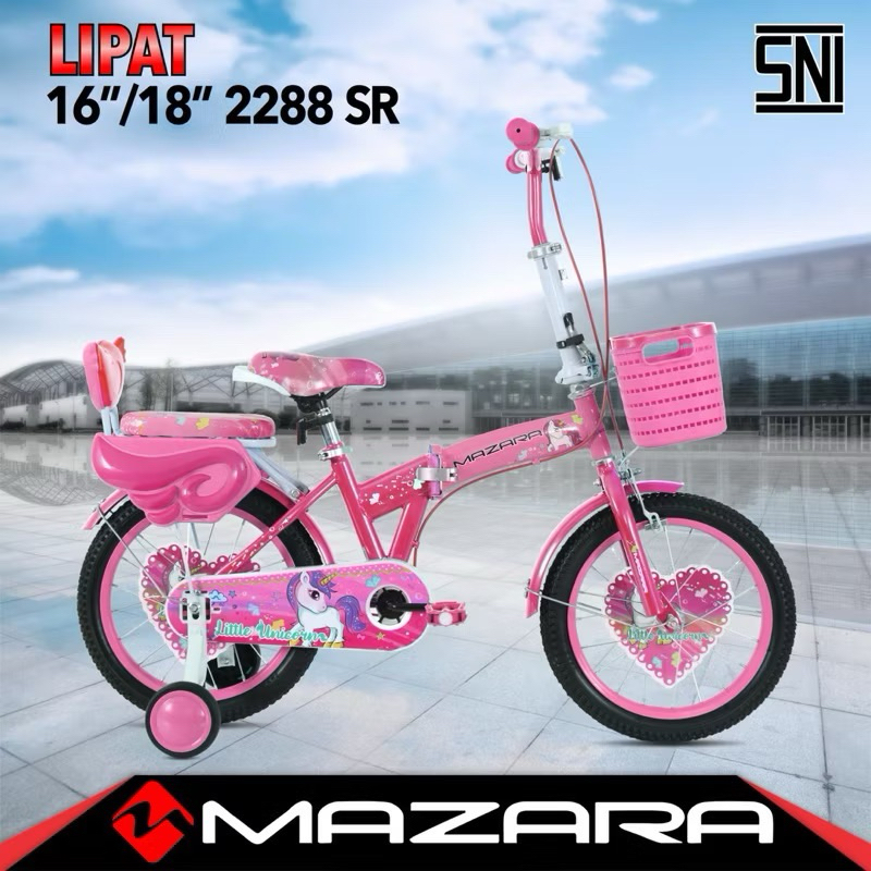 Sepeda Lipat Anak Perempuan 16 18 inch Mazara