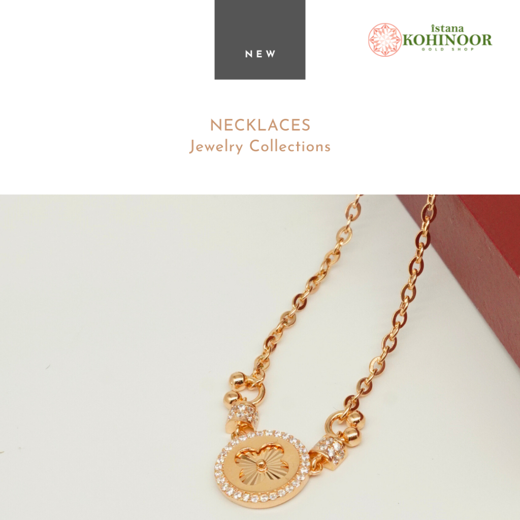 KOHINOOR KALUNG VARIASI CLASSIC DAUN CLOVER GOLD PENDANTS YELLOW GOLD EMAS 16K
