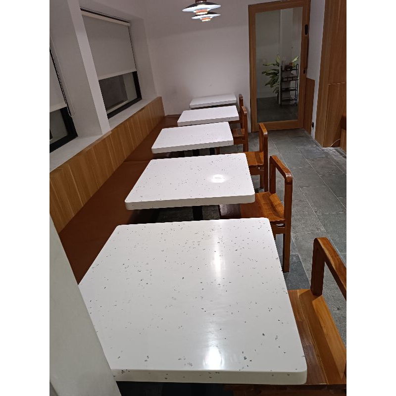 TOP TABLE SOLID SURFACE MEJA ISLAND CAFE RESEPSIONIS