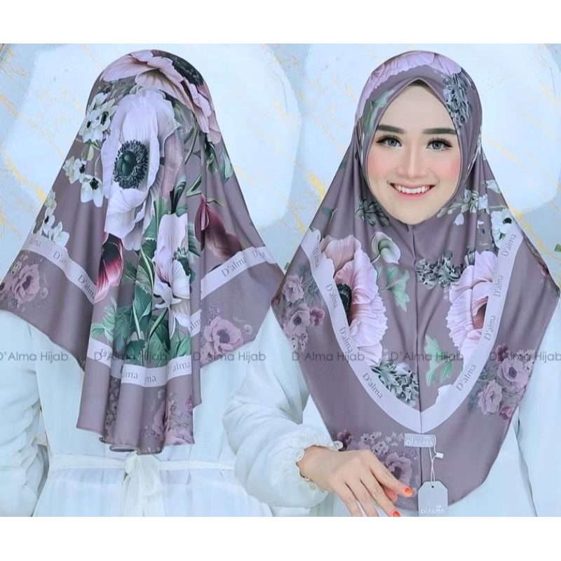 Hijab Instan Non Pet Adem Hijab Kekinian motif Printing Terbaru