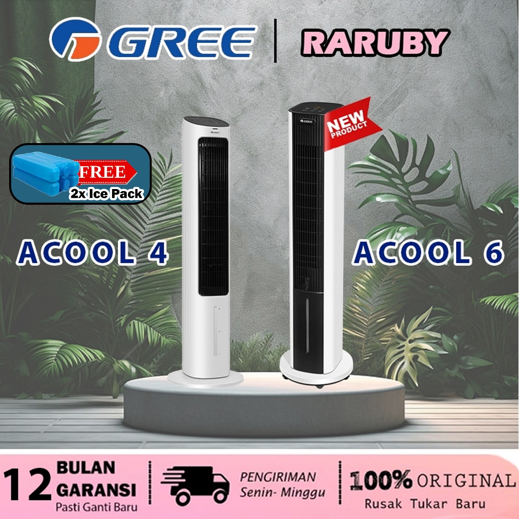 GREE ACOOL4 Dan ACOOL6 Air Cooler Tower Fan Kipas Angin Listrik Penyejuk Pendingin Ruangan Tamu Kama