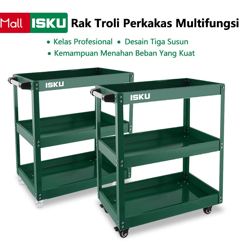 ISKU Troli Bengkel Rak 3 Susun Trolly Trolley