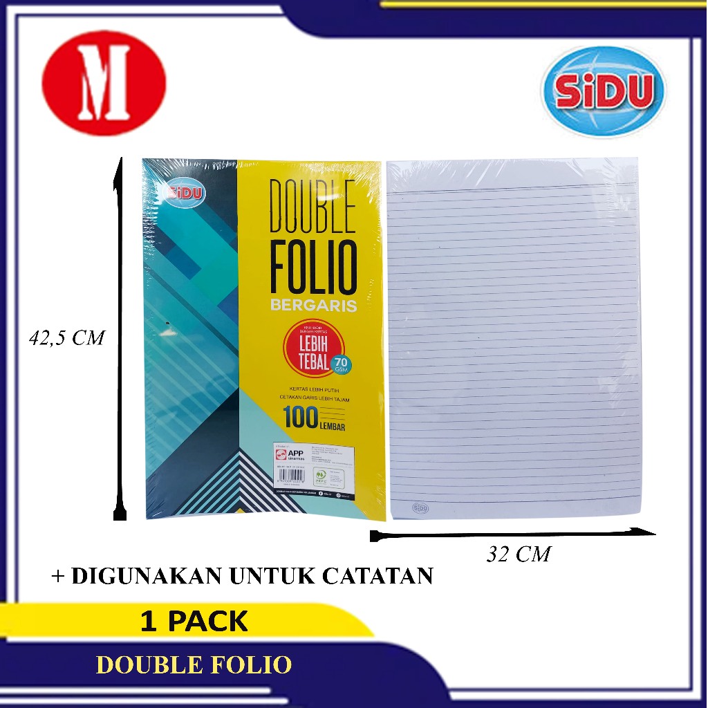 

SiDU Double Folio Bergaris 100 Lembar