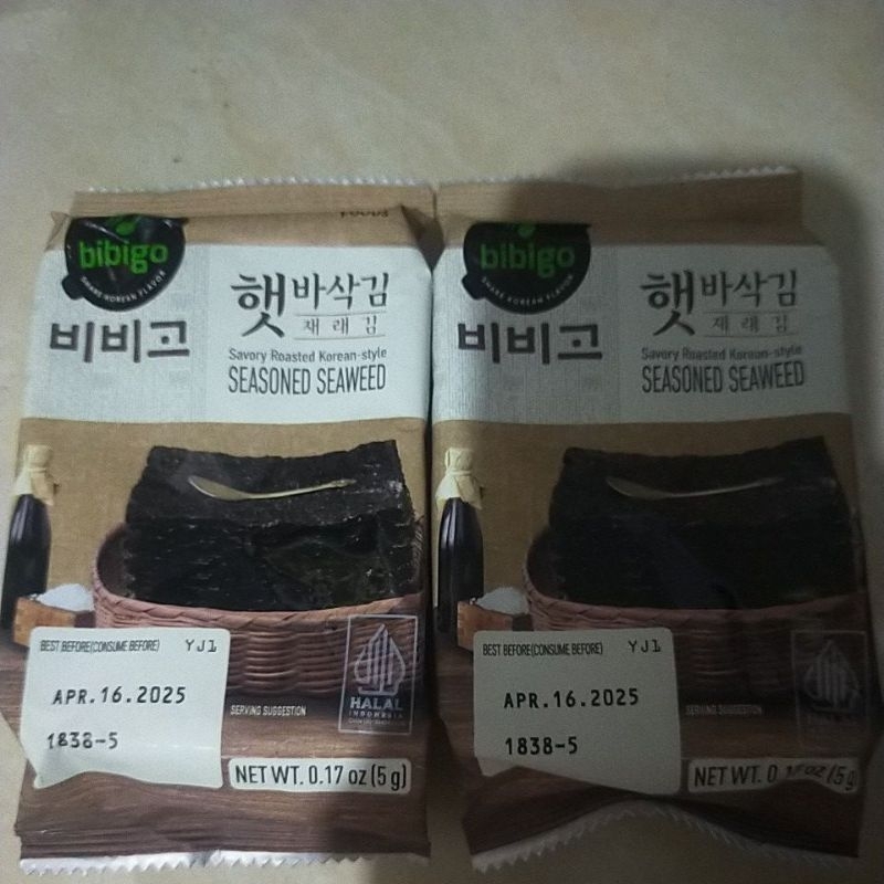 

rumput laut bibigo seasoned seaweed 5g from korea