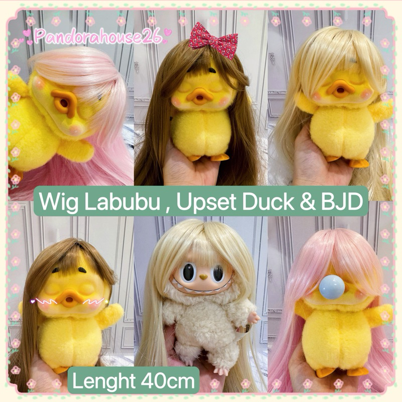 [READY STOCK] - Labubu/Upset Duck Wig Rambut Palsu Panjang 40cm Super Premium Fashion 1/3 DIY Doll W