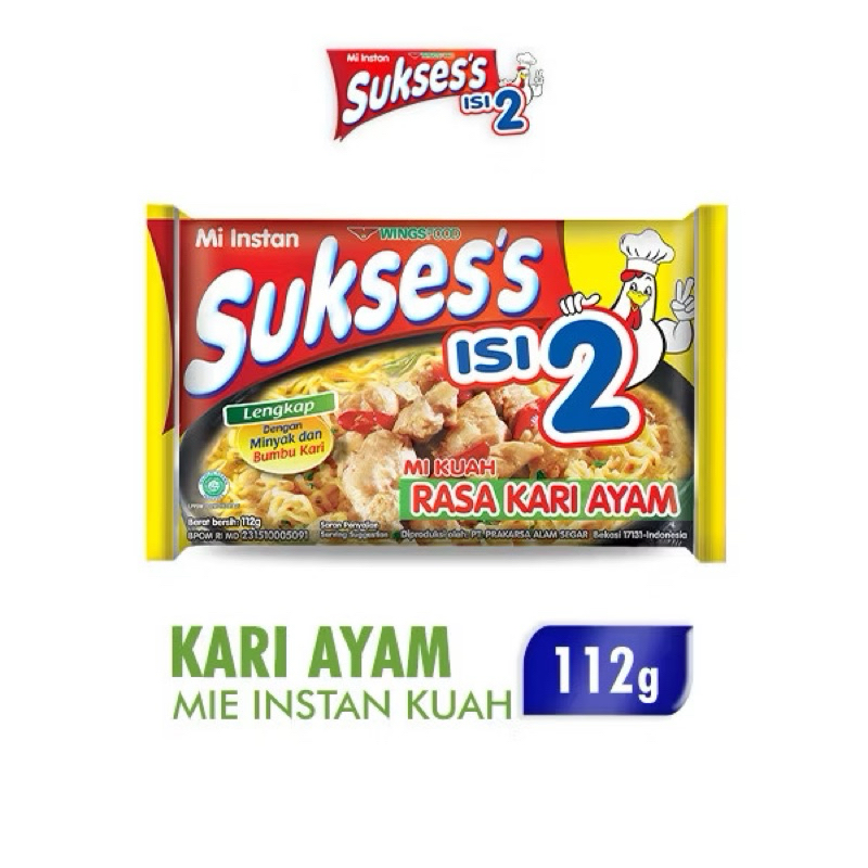 

Suksess Mie Instan Kari Ayam Bag Bag 112 gr