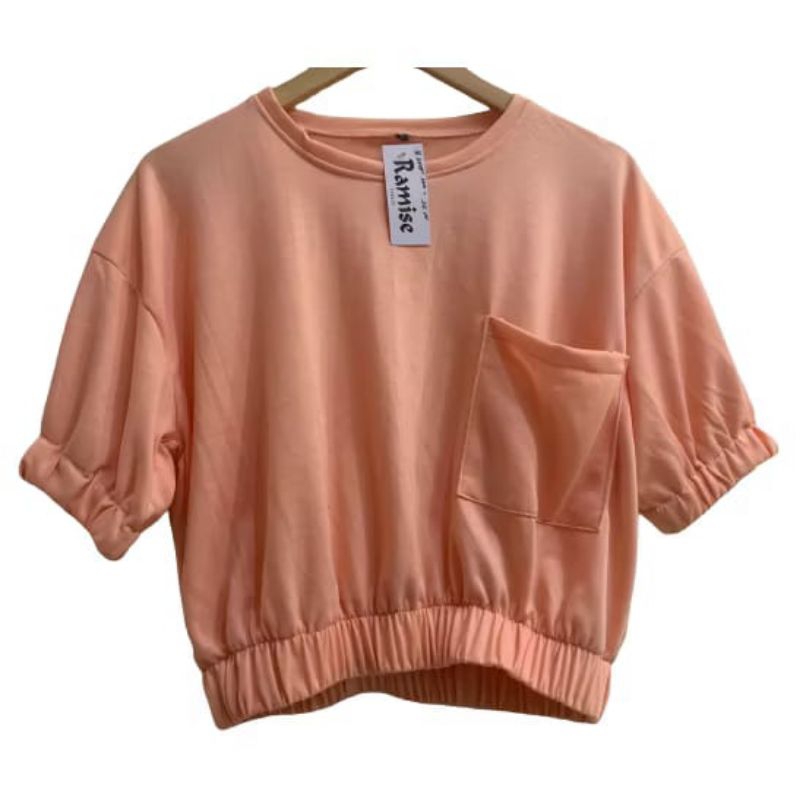 Atasan kro top lengan pendek /kaos kcrp kerut wanita