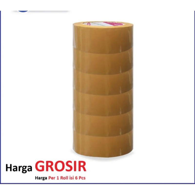 

Lakban Solasi Isolasi Coklat Untuk Paking Packing Barang Online Ukuran 2 inch 45MMX35M Murah PERTABUNG 6 ROLL/PCS