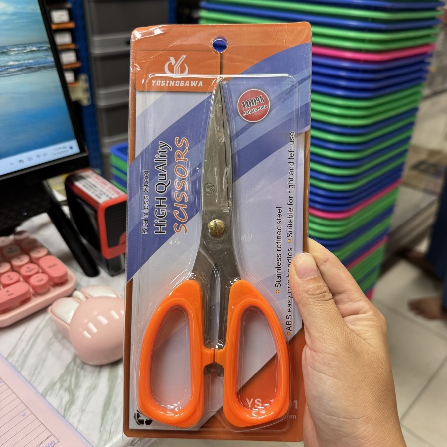 

Gunting Serbaguna Yosinogawa 19cm Stainless Steel Scissors Kertas Dapur 7 inch .Gunting Serbaguna