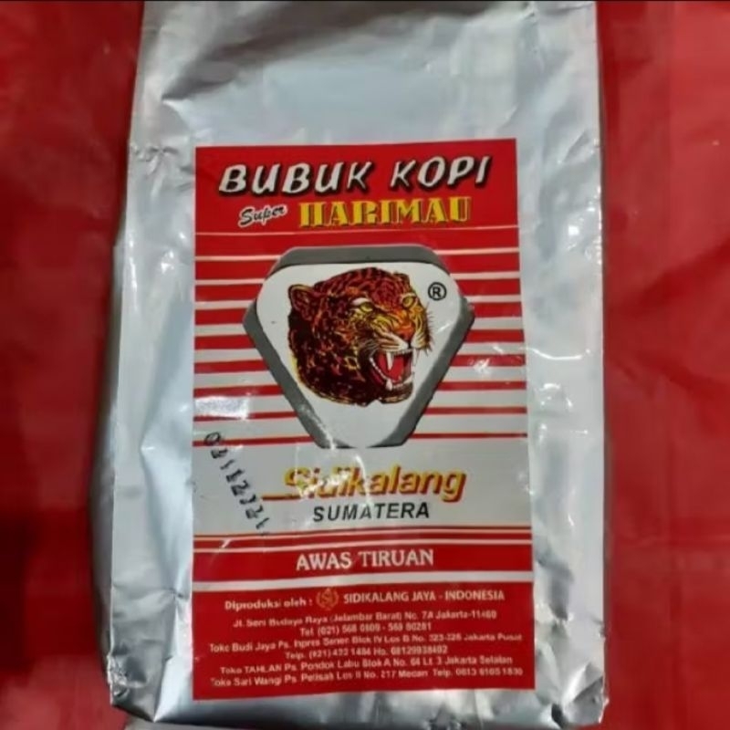 

Bubuk Kopi Cap Super Harimau Sidikalang Sumatera 1 bks 500 gr