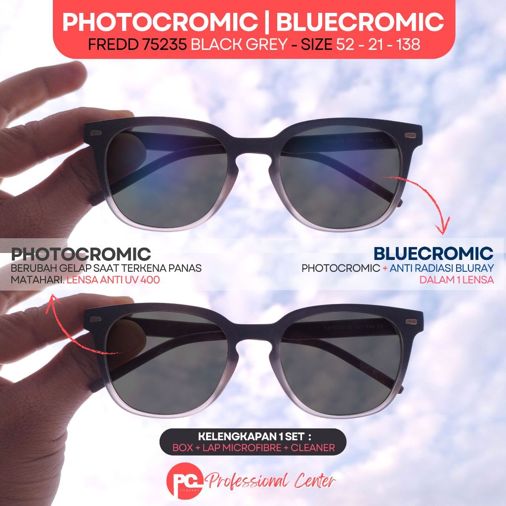 Kacamata photocromic Normal s/d Minus -8 Silinder -2 kaca mata Kotak Plastik Frame Fredd