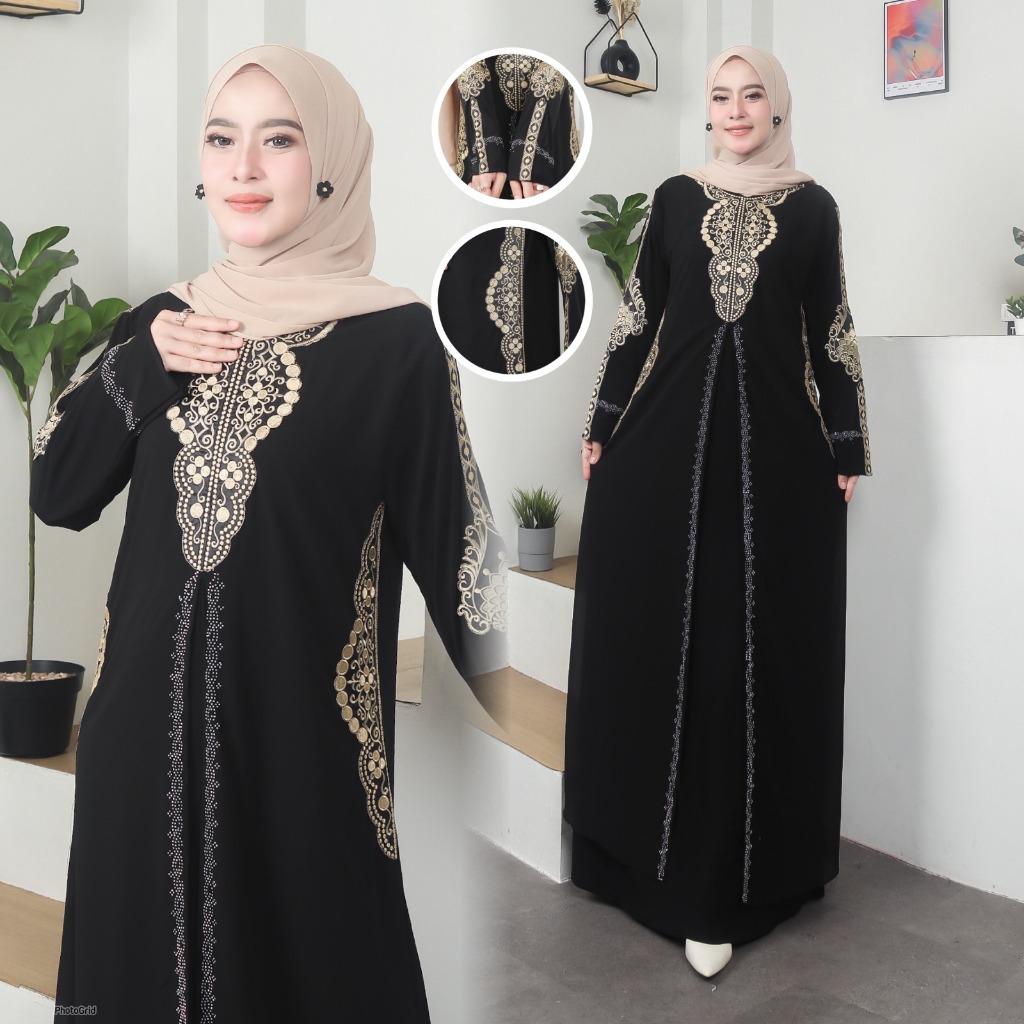 KeenanFashion abaya turkey model terbaru motif bordir
