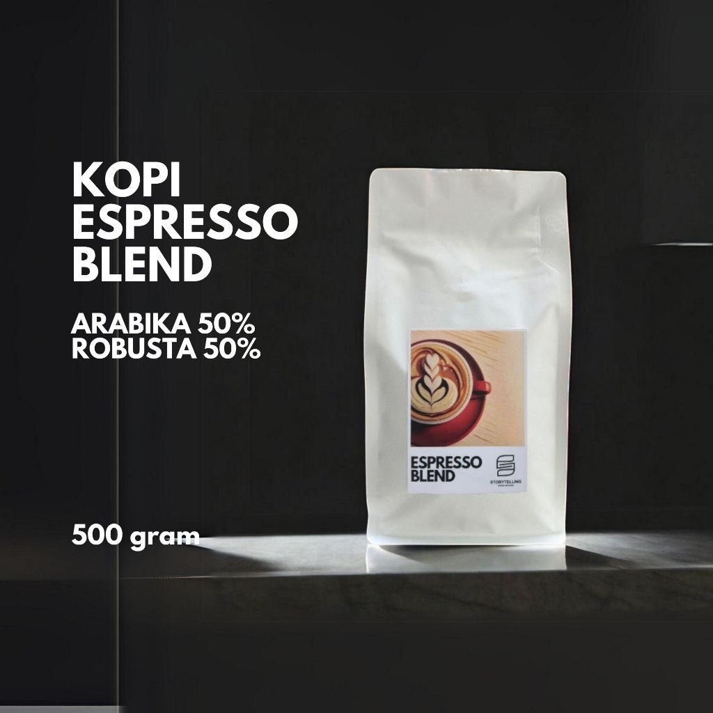 

Kopi espresso blend Arabika 50% Robusta 50% / House blend coffee / 500 gram / biji atau bubuk