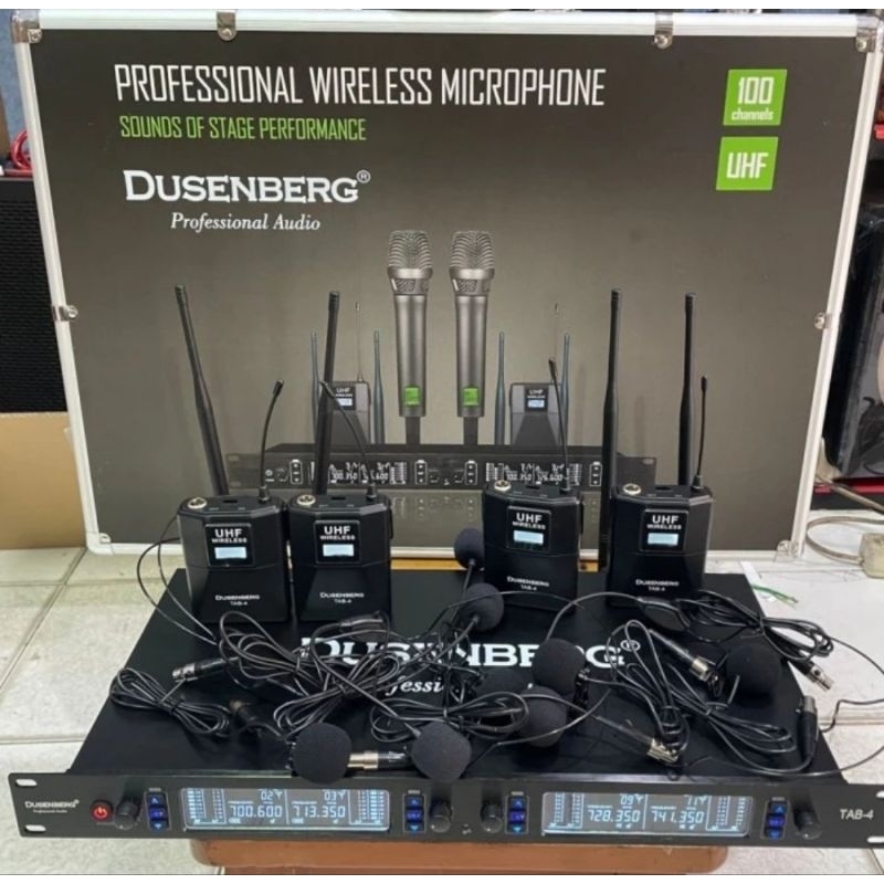 Mic Wireless Dusenberg Tab -4 HJ 4 Channel 4 Microphone