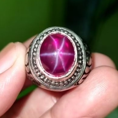 Cincin merah siam murah dim 10 / batu akik merah siem star