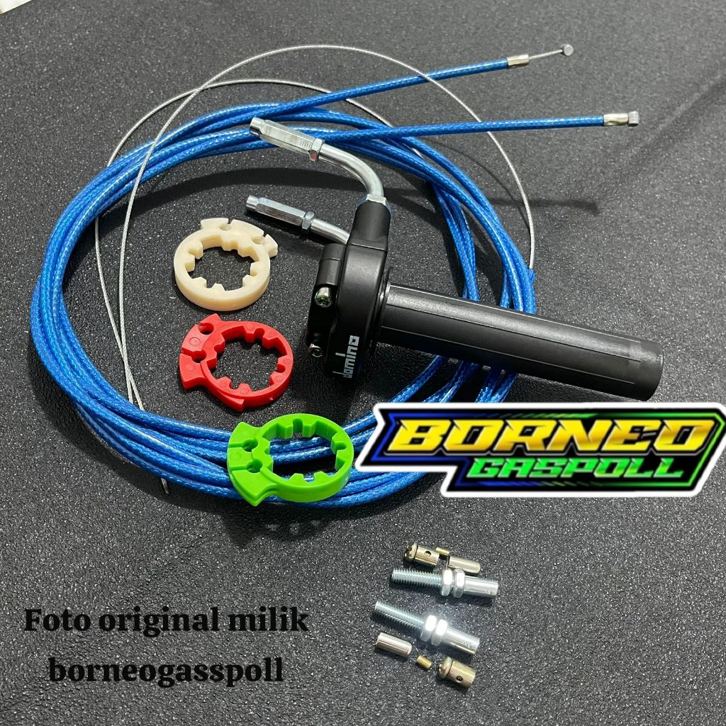 WARNA BIRU TALI Gas spontan carbon + L gas cnc + 2kabel gas serat carbon sonic fu vixion nmax pcx va