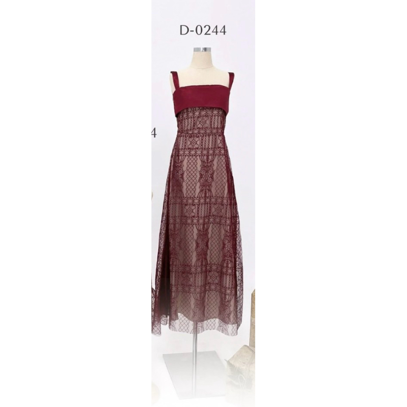 Party Lace Dress Maroon