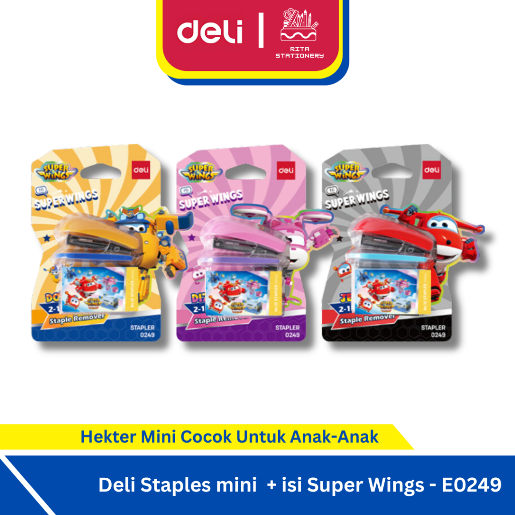 

Deli Stapler Mini Set / Hekter Kecil No. 10 + isi Super Wings Anak Sekolah Perempuan / Laki - Laki Lucu Cute Cars- E0249