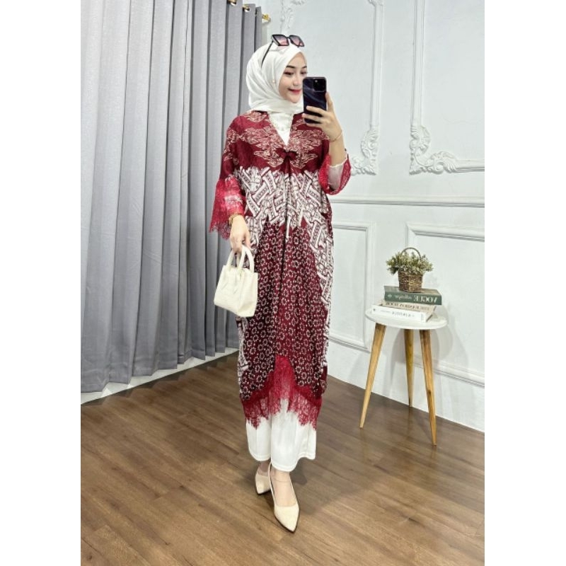 Kaftan Wanita ANSA Bahan Viscose Cap Kaftan Best seller Outfit Lebaran - Enzy Fashion
