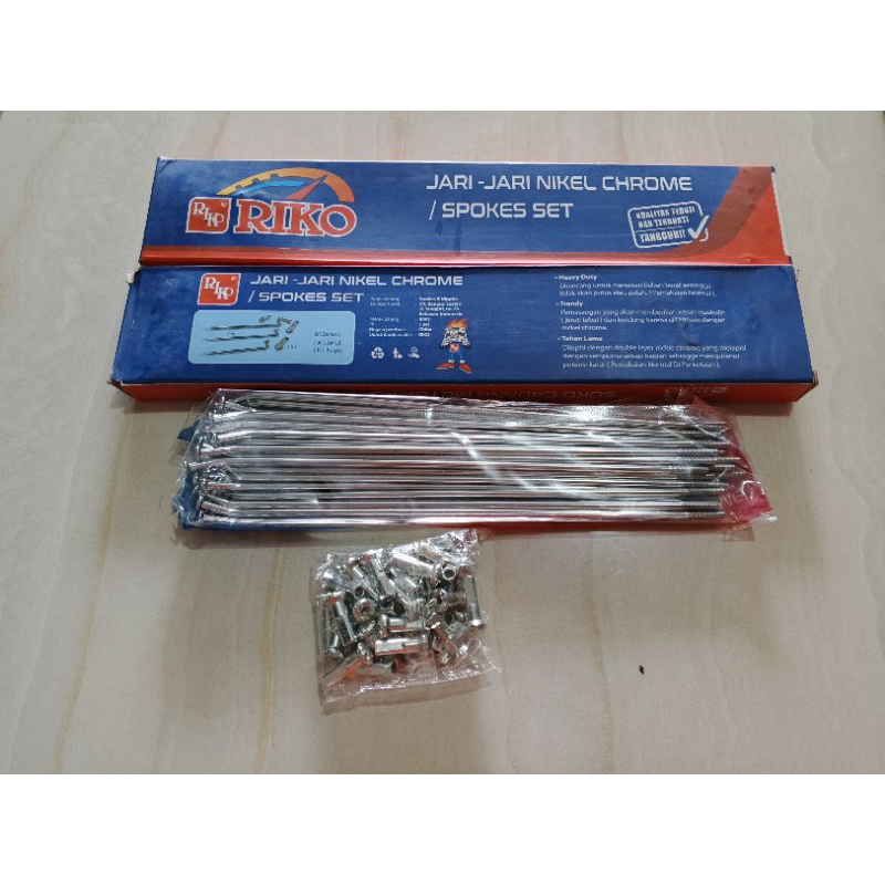 Riko Spokes Set Nikel chrome 9G X 206 RUJI jari jari KLX belakang ring 18