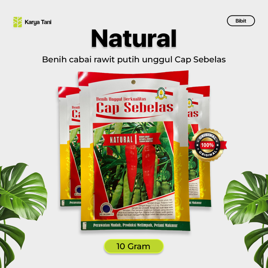 BENIH CABAI / CABE RAWIT PUTIH / SETAN NATURAL 10 GRAM CAP SEBELAS