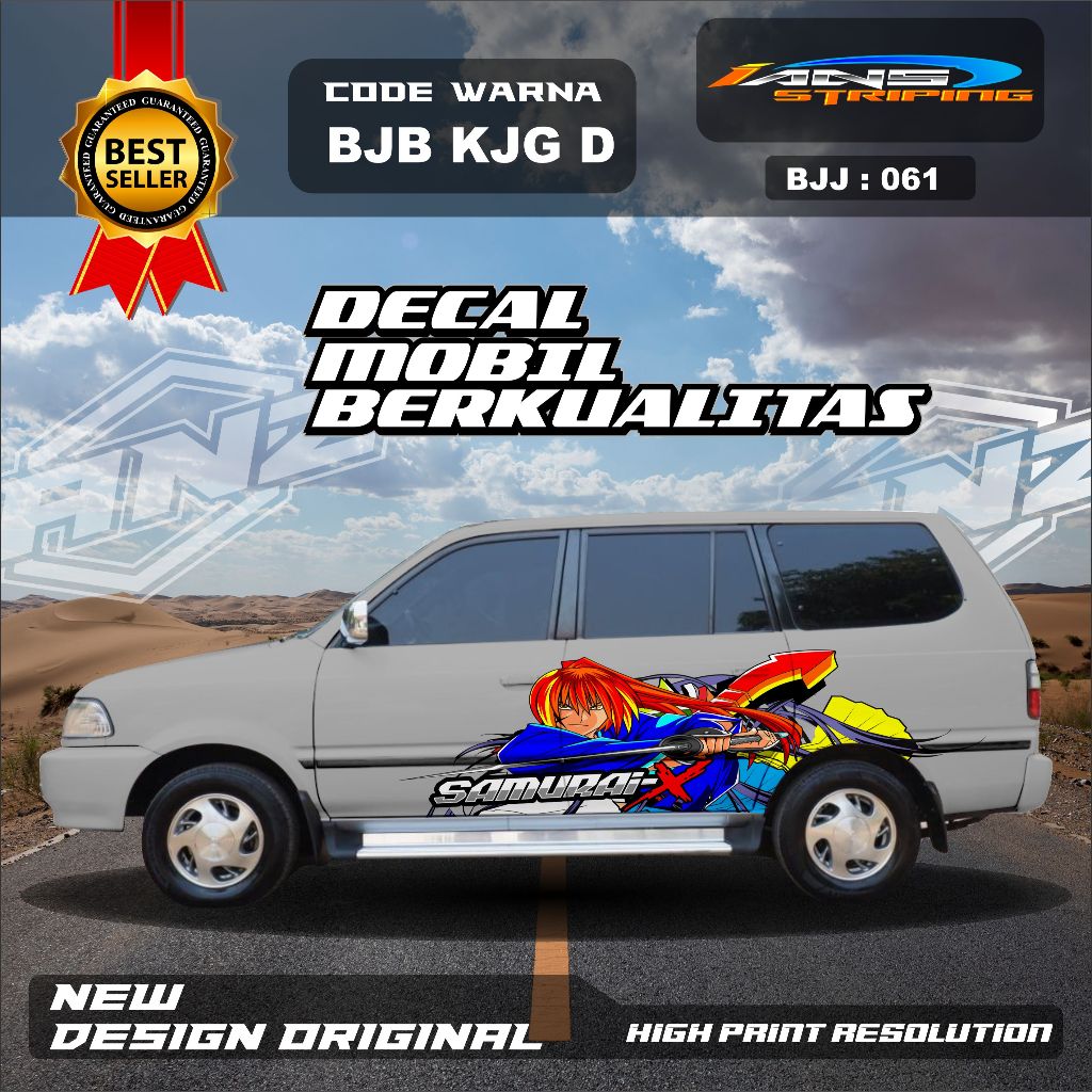 BJB 061 - DECAL STICKER BODY SAMPING MOBIL SAMURAI UNTUK MOBIL KIJANG SUPER
