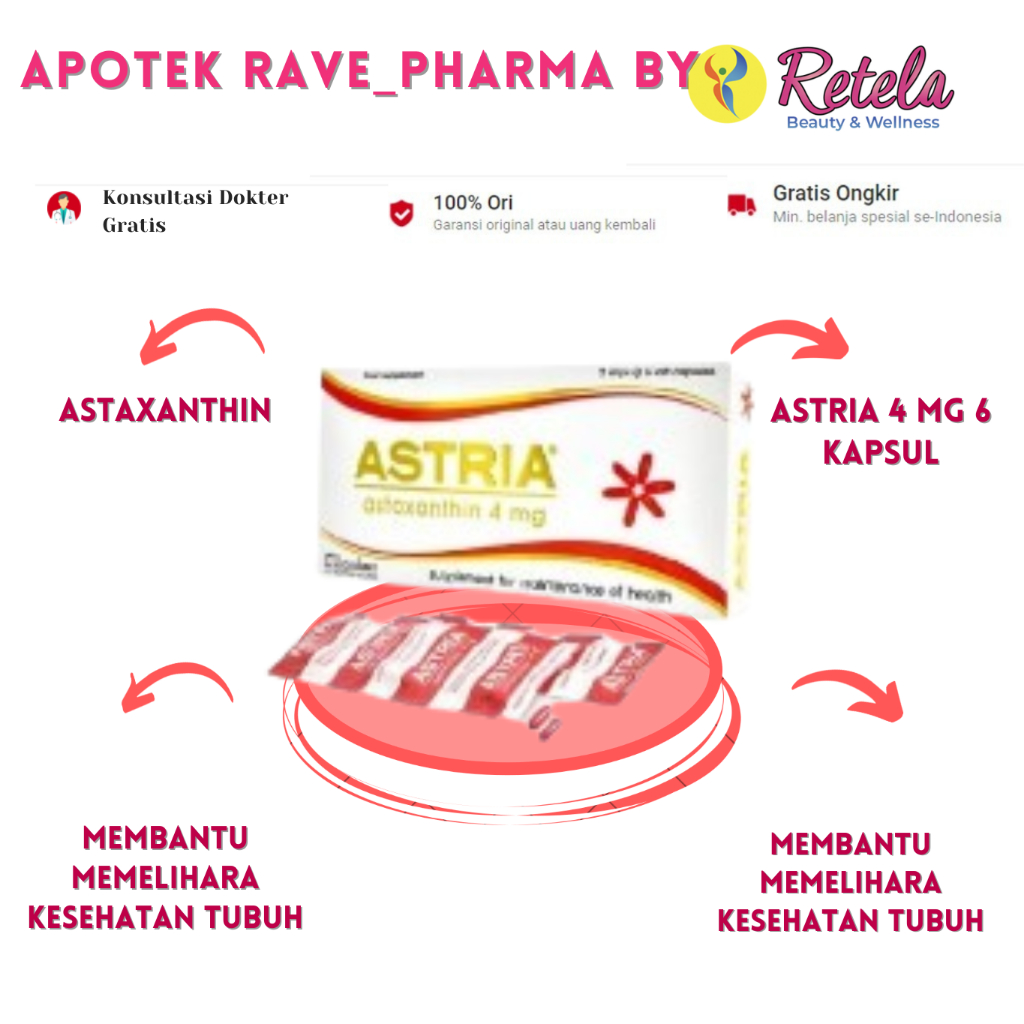 Astria 4 mg 6 Kapsul/Astaxanthin
