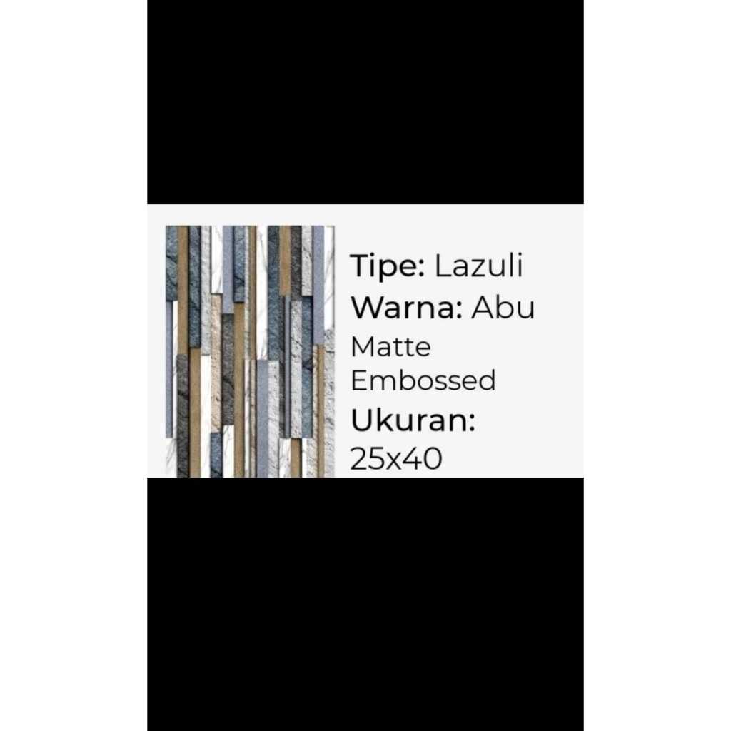 KERAMIK DINDING MOTIF BATU ALAM | KAISAR LAZULI GREY 25X40