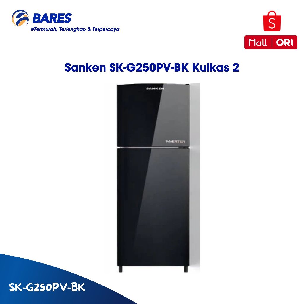 Sanken SK-G250PV-BK Kulkas 2 Pintu 230 Liter