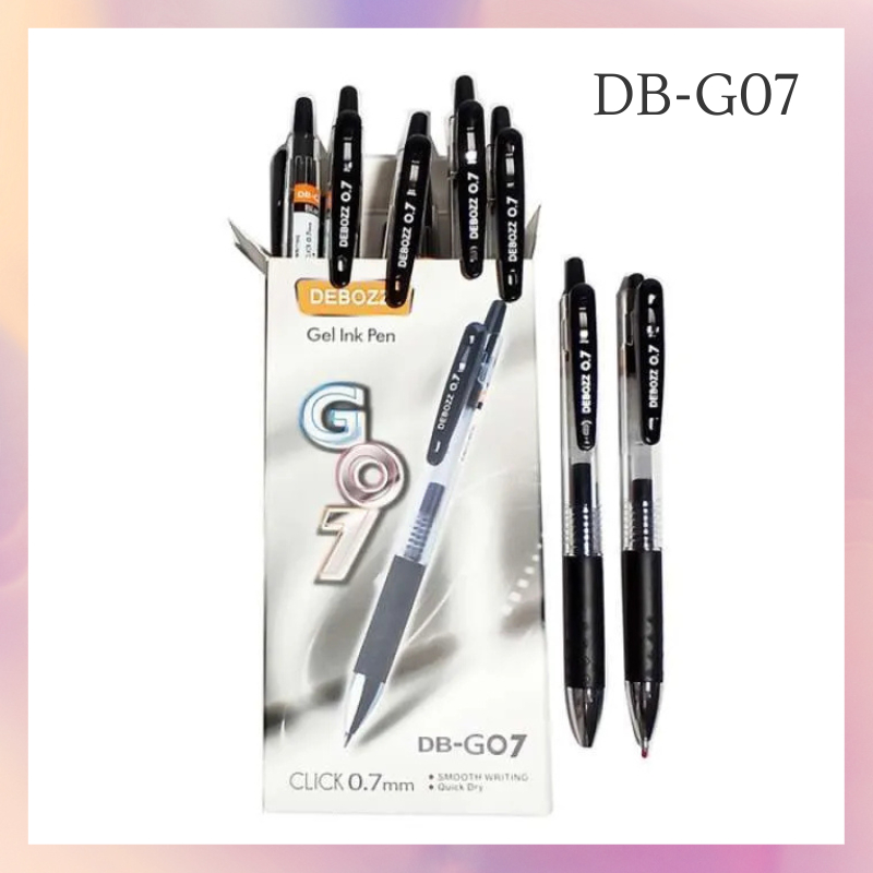 

[1 Lusin/ 12 Pcs] Pulpen Bolpen Gel Pen Cetek Debozz DB-G07 Hitam 0.7mm