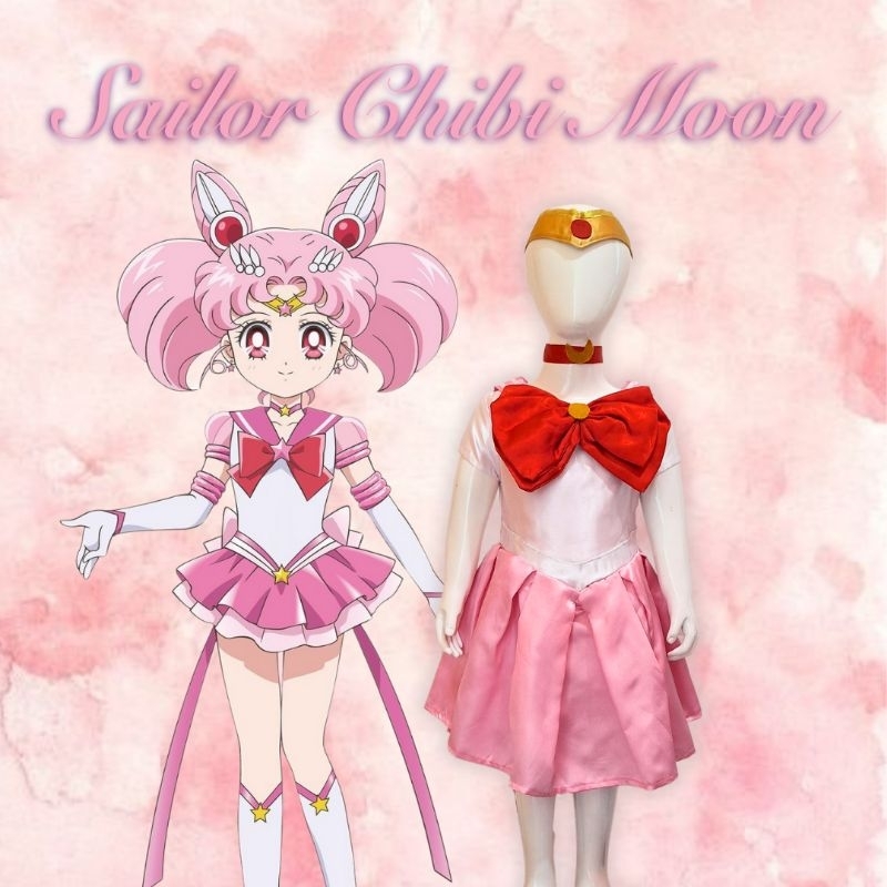 Kostum Sailor Chibi Moon untuk Anak dan Dewasa | Kostum Sailor Chibi Moon Warna Pink