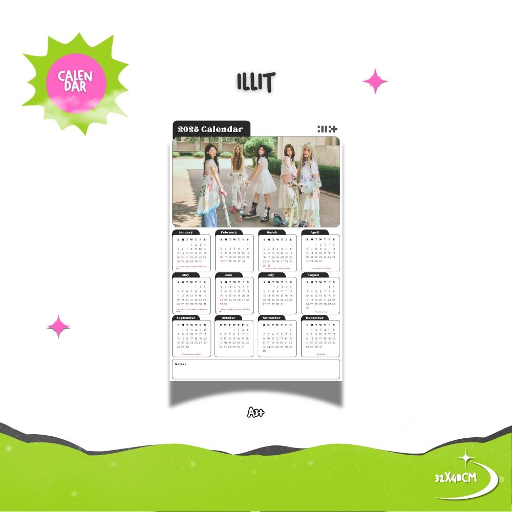 

2025 KALENDER ILLIT KPOP + LAMINASI 2SISI GLOSSY IDOL BIAS KOREA MURAH UNOFFICIAL GLLIT IROHA MINJU MOKA WONHEE YUNAH READY STOCK !