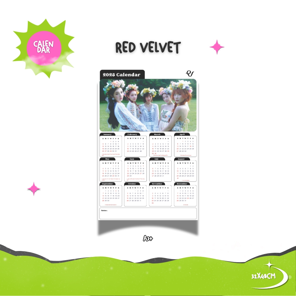 

2025 KALENDER RED VELVET KPOP + LAMINASI 2SISI GLOSSY IDOL BIAS KOREA MURAH UNOFFICIAL REVELUV IRENE SEULGI WENDY JOY YERI READY STOCK !