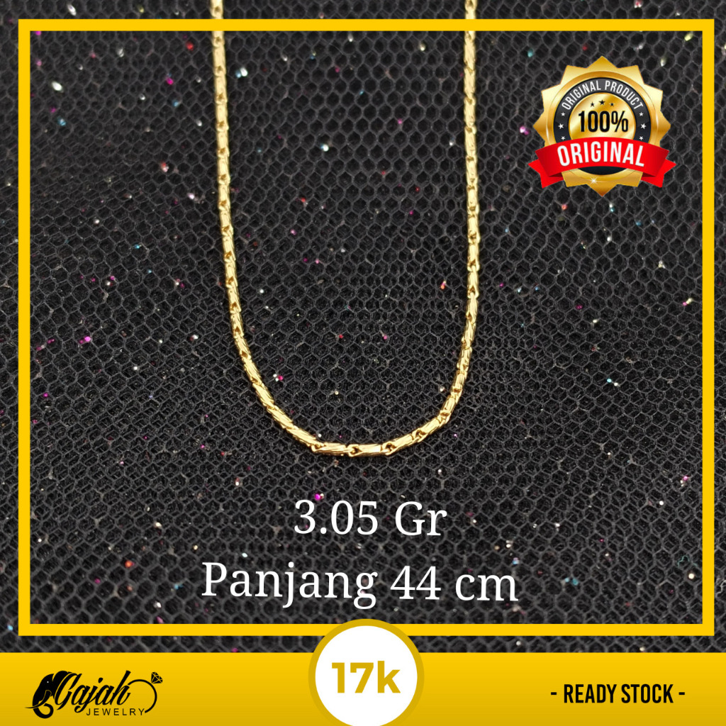 Kalung Emas 17K - Toko Emas Gajah Online - 3.05 Gr Kadar 750