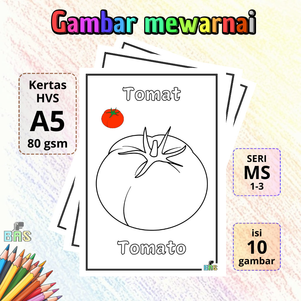 

Mewarnai gambar 10 lembar A5 seri sayur untuk anak PAUD TK SD kertas HVS 80 gsm terlaris termurah