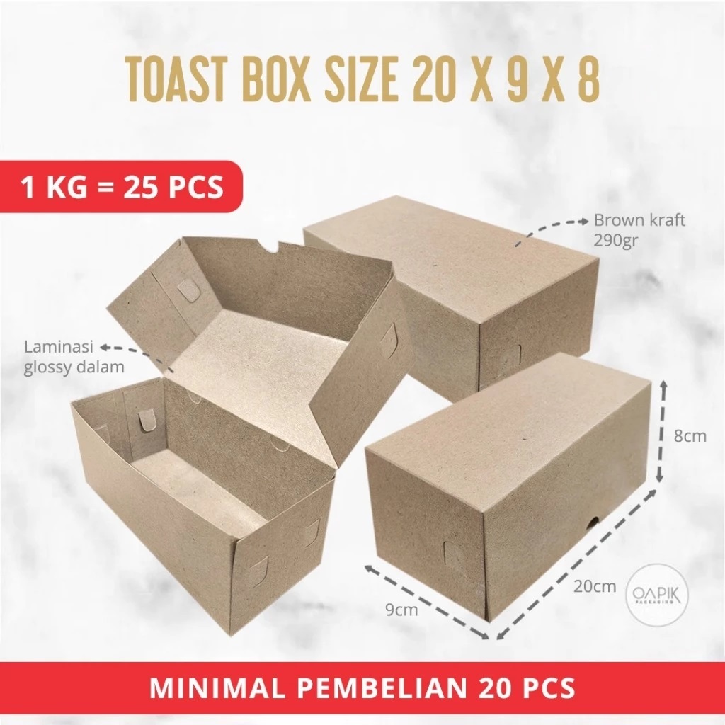 

ROTI BAKAR BOX / TOAST BOX / BOX ROTI BAKAR 20 x 9 x 8 WADAH ROTI BAKAR / DUS ROTI BAKAR