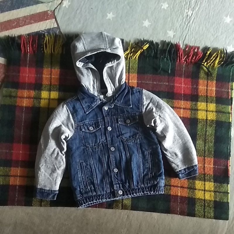 JACKET DENIM HOODIE MANGO KIDS