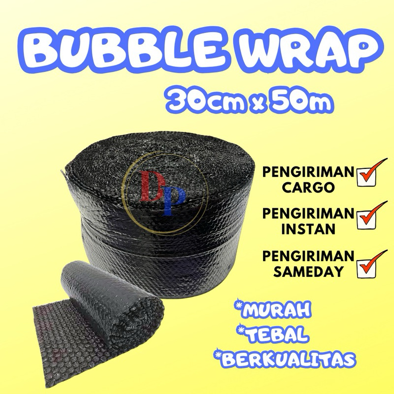 

Bubble Warp HITAM Premium Plastik Packing Uk 30cm x 50m Waterproof