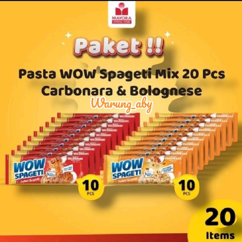 

Paket Wow Spageti 20 Pcs Mix 2 Rasa - Carbonara - Bolognese