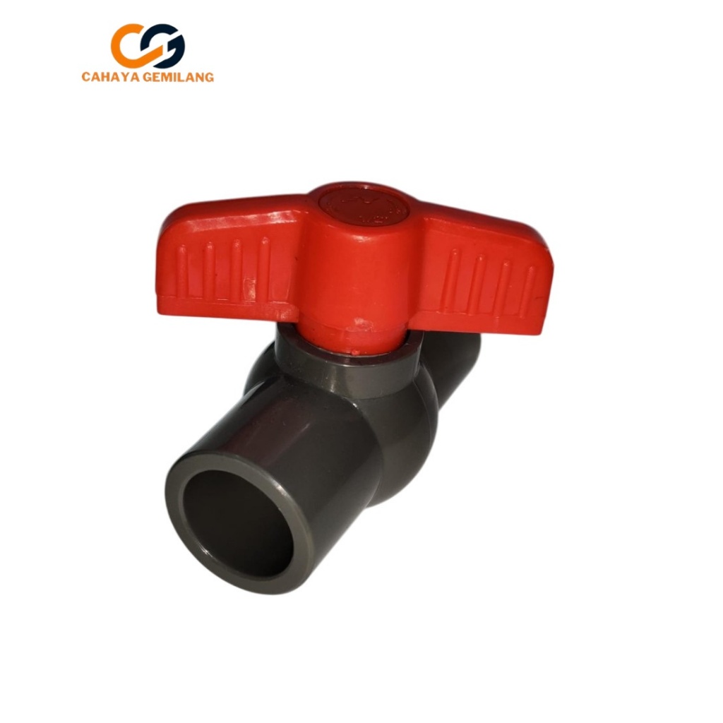 Stop Kran Pvc polos Ball valve 20mm 1/2 inch (bukan ukuran umum) untuk Pipa PPR Rucika Kelen Green P