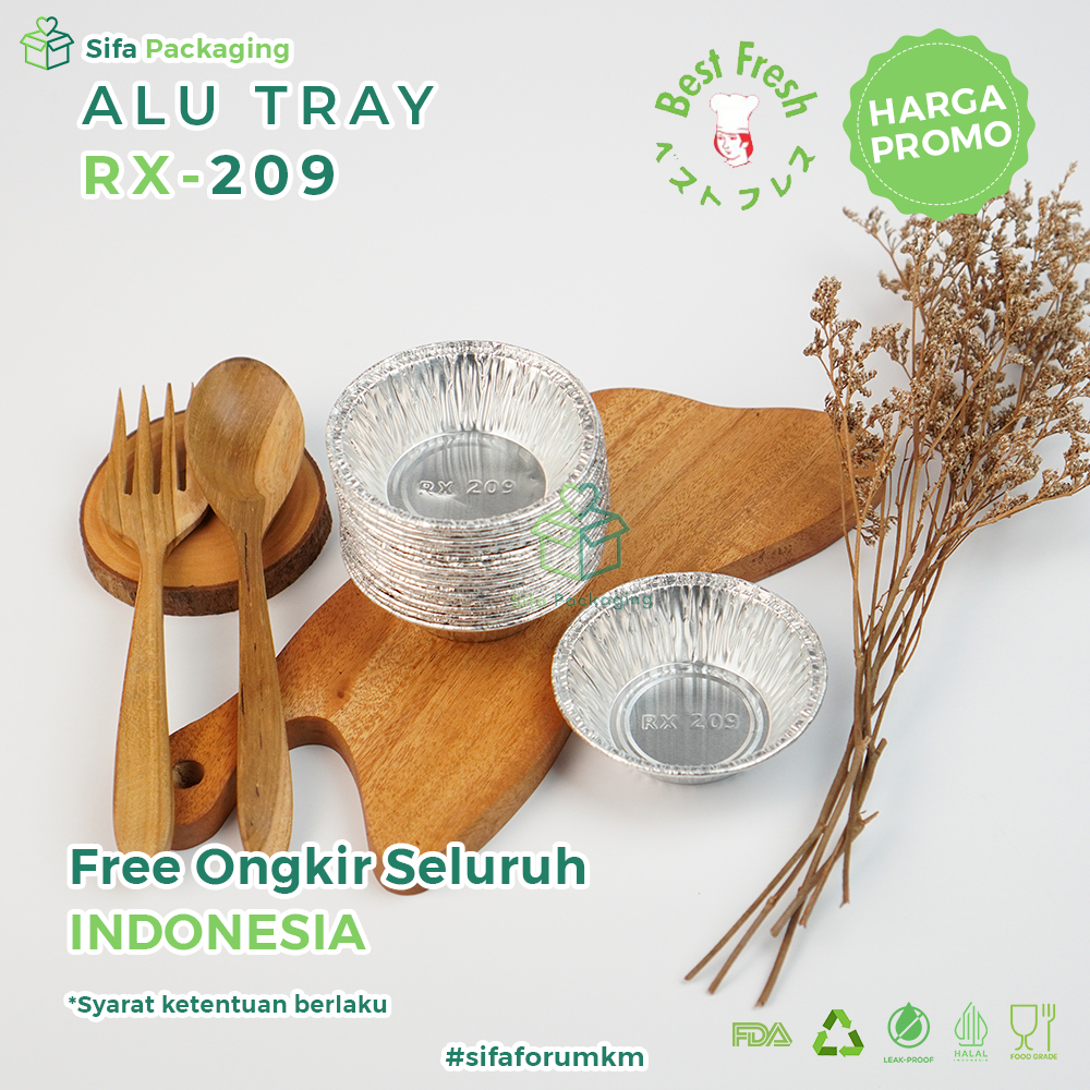 Alumunium Foil Tray Cup RX 209 Lasagna Macaroni Schotel Klapertart Muffin Zupa Soup Cupcake Bolu Rot