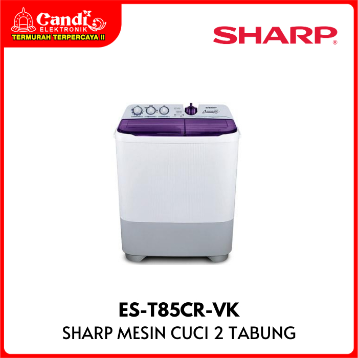 SHARP MESIN CUCI ES-T85CR-VK 8 KG TWIN TUB 2 TABUNG EST85CRVK ES T85CR VK
