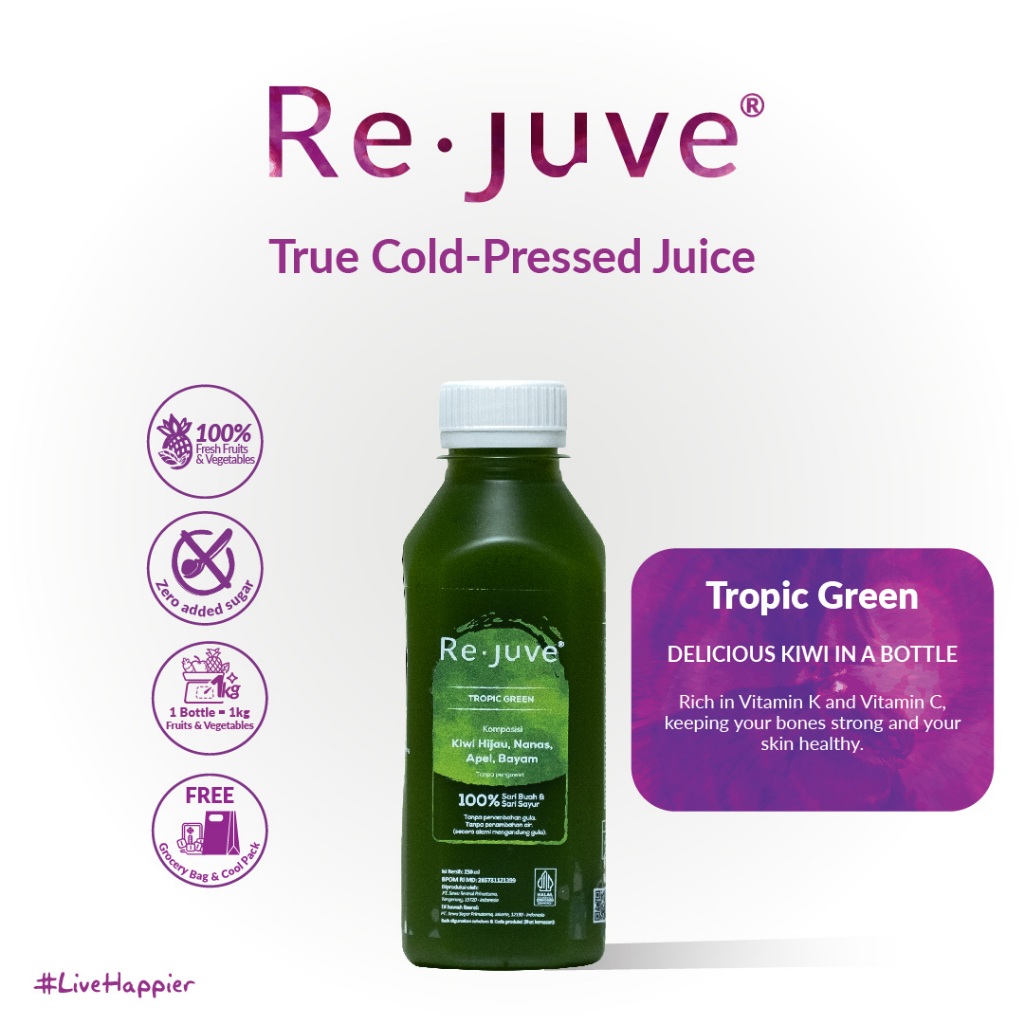 

Re.juve - Tropic Green 250 ml (Cold-Pressed Juice/ Jus)