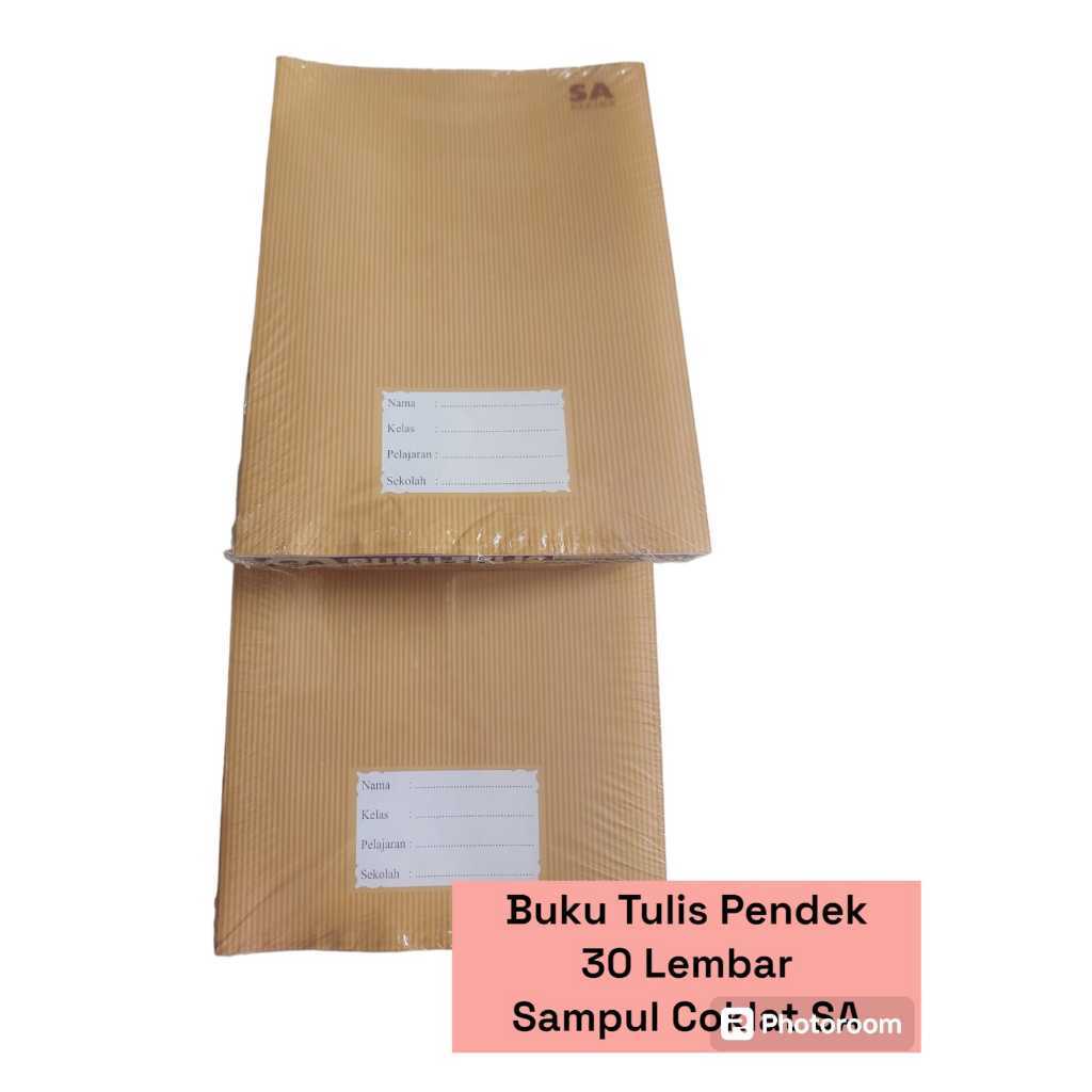 

1pack=10buah Buku tulis Pendek 30 Lembar Buku Tulis 30 Lembar Sampul Coklat Kraft SA