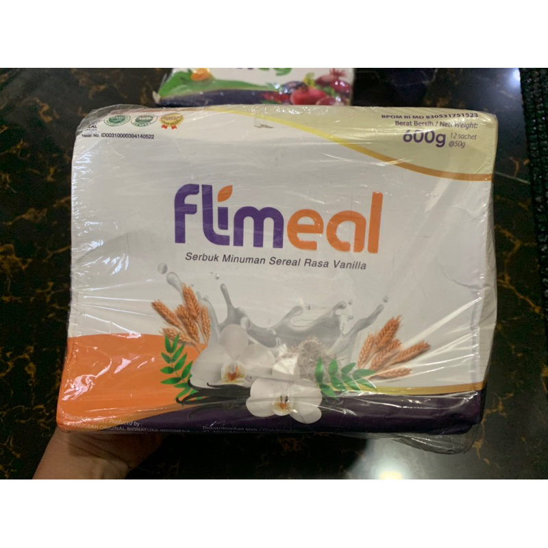 

Minuman Serbuk (exp08.26 Minus Dus Penyok) Flimeal Serbuk Minuman Sereal Rasa Vanilla 600gr 12 Sachet