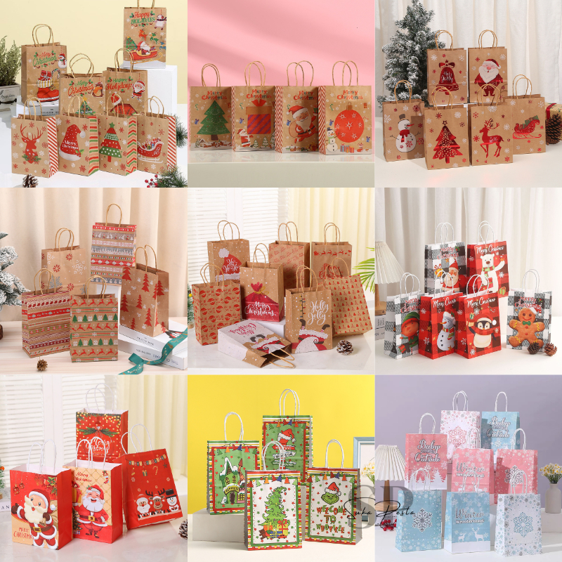 

Paper Bag Natal Merry Christmas Kraft Paper / Goodie Bag / Christmas Craft Paper