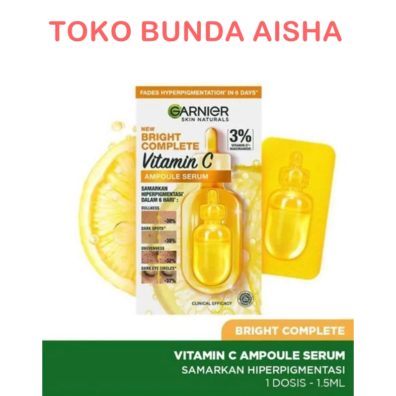 Garnier Bright Complete Ampoule Serum Pencerah Wajah Vit C 1.5 ml