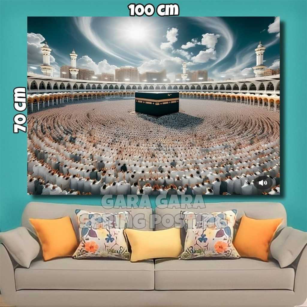 lukisan poster cetak kabah hiasan dinding jumbo terbaru / hiasan dinding kabah / hiasan dinding kaba