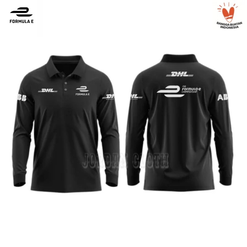 Polo shirt Tshirt Kaos Kerah Lengan Panjang Balap Formula E ABB FIA DHL